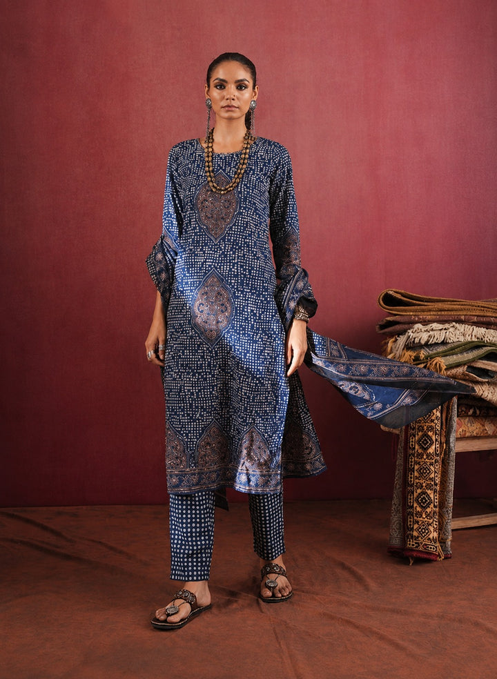 Neelkanth Ajrakh Suit Set