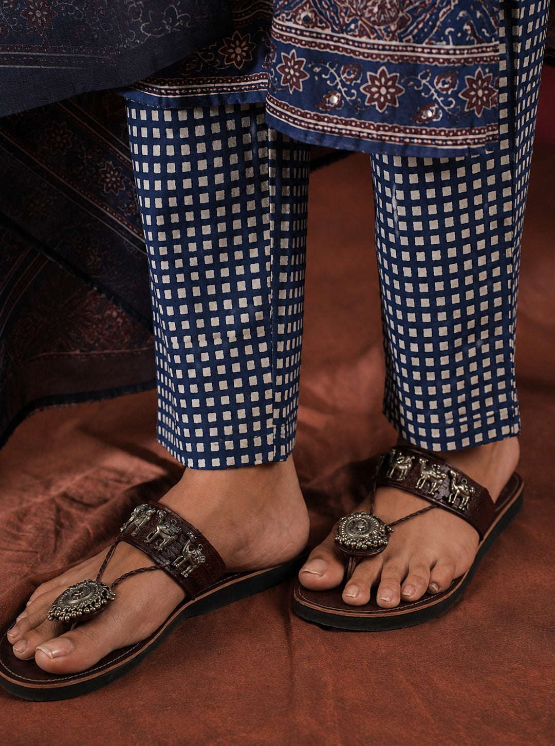 Neelkanth Ajrakh Suit Set